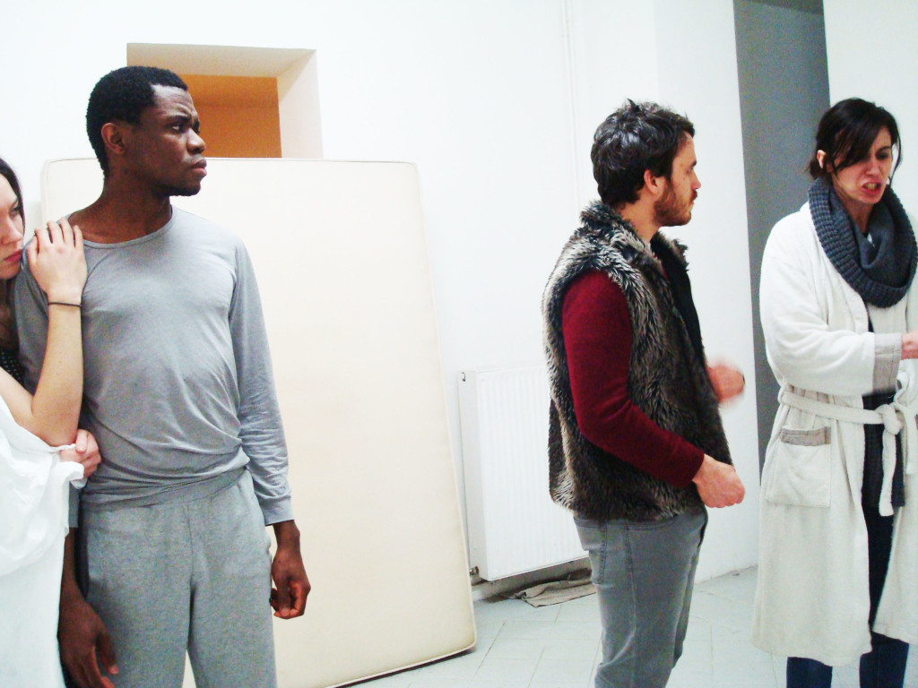 Leonie Renée Klein, Héza Botto, Piero Parlato and Pauline Garnier as 'Desdemona, Othello, the Doge and Branzio'